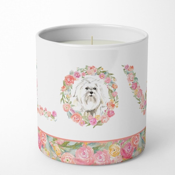 Carolines Treasures 3.75 x 3.25 in. Unisex Maltese Love 10 oz Decorative Soy Candle WDK4596CDL - main